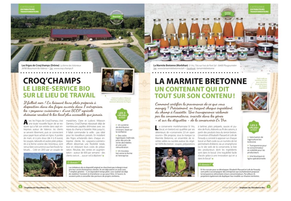 Les Trophées de l'Excellence Bio — finalists spread