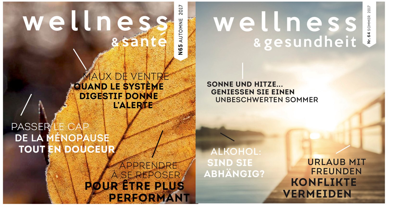 Wellness & Santé / Wellness & Gesundheit — magazine covers